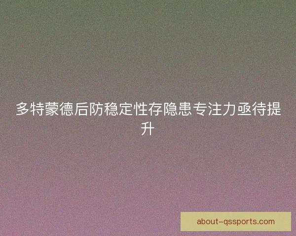 多特蒙德后防稳定性存隐患专注力亟待提升